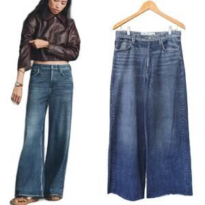 RAG & BONE rb Miramar Sofie Wide-Leg "Jeans" Size 28 Roll Hem Terry